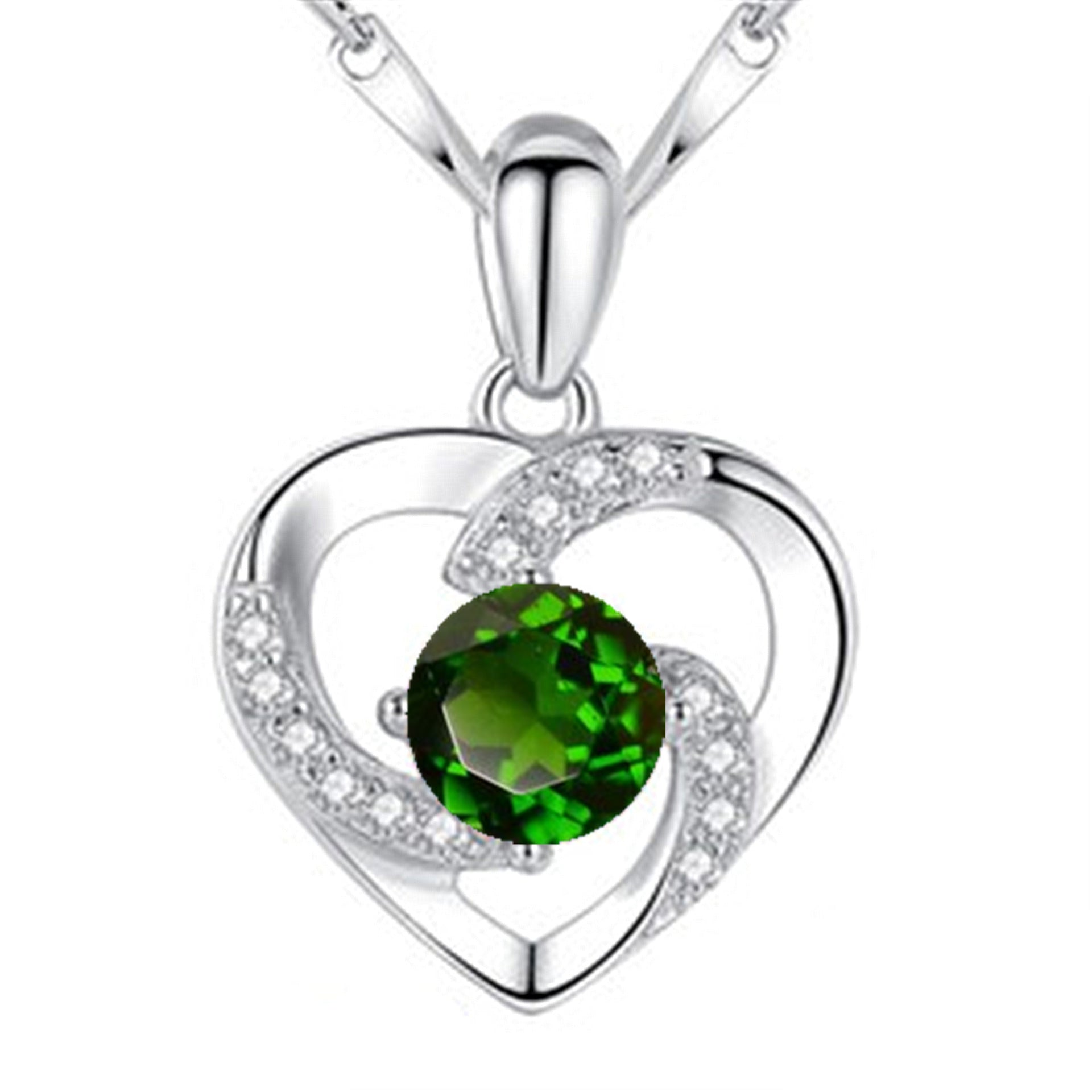Heart-Shaped Zircon Pendant Necklace