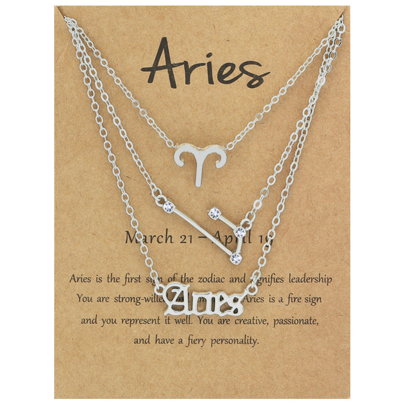 Zodiac Necklace Set with Diamond Accents