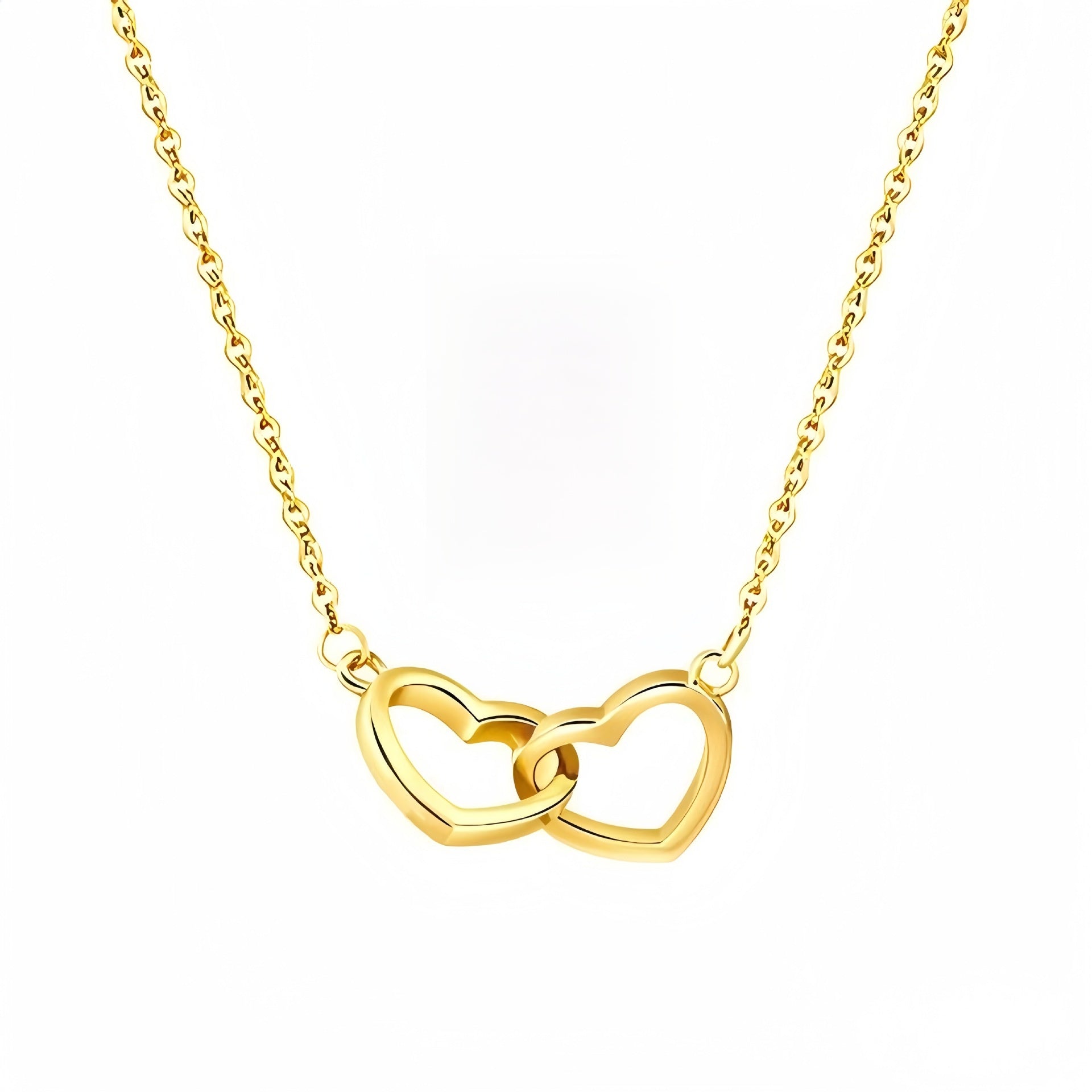 Double Heart Titanium Necklace