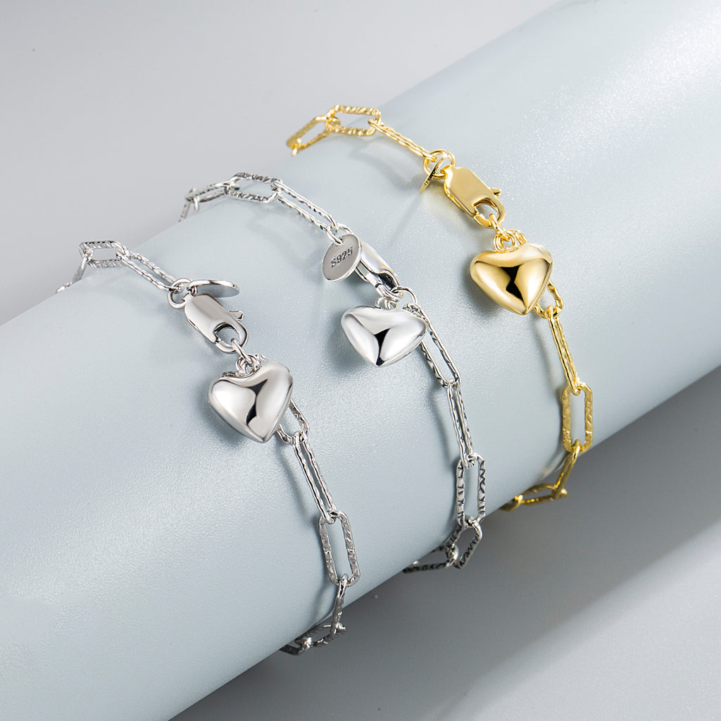 925 Silver Heart Shape Bracelet