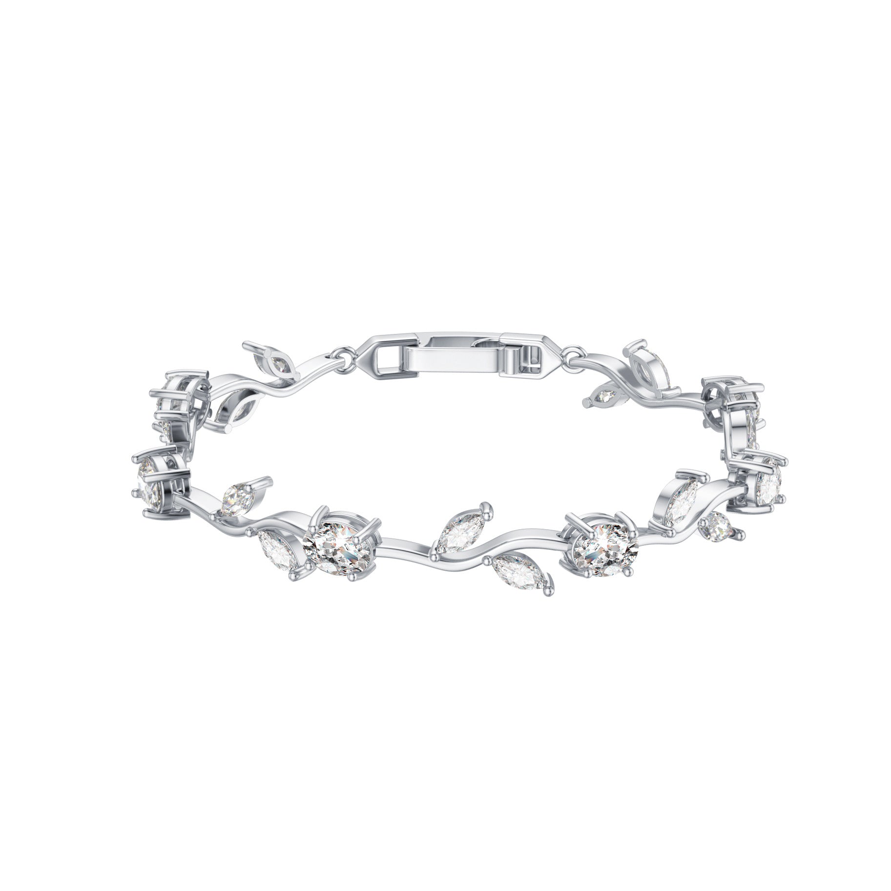 Zircon Leaf Branch Bracelet