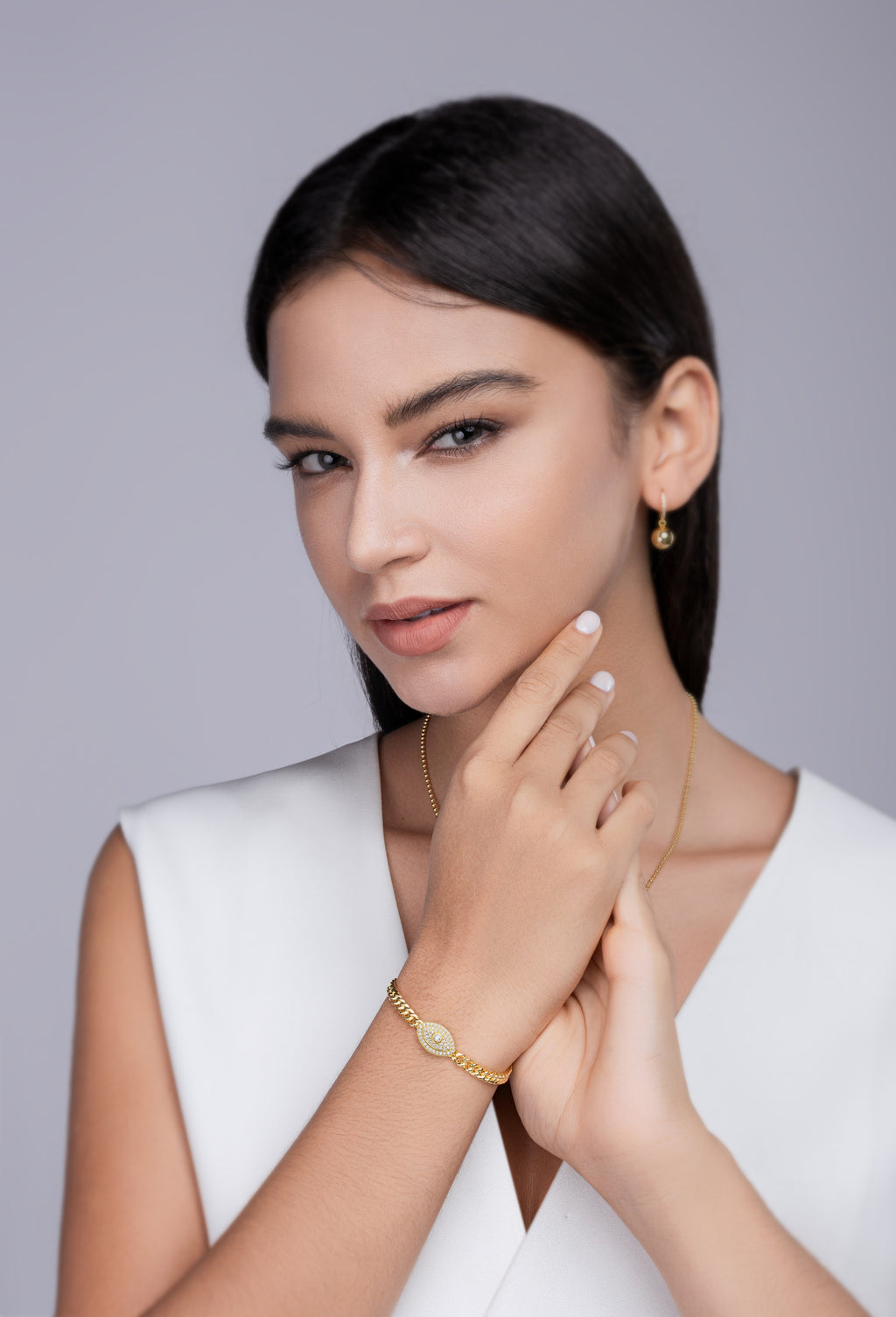 Gold-Plated Moissanite Bracelet (0.1 Carat)