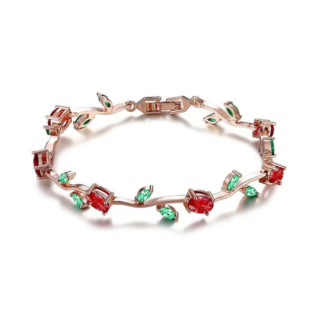 Zircon Leaf Branch Bracelet