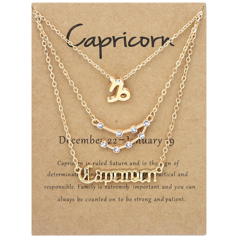Zodiac Necklace Set with Diamond Accents