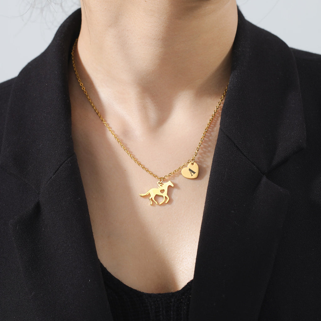 Titanium Heart Pony Necklace