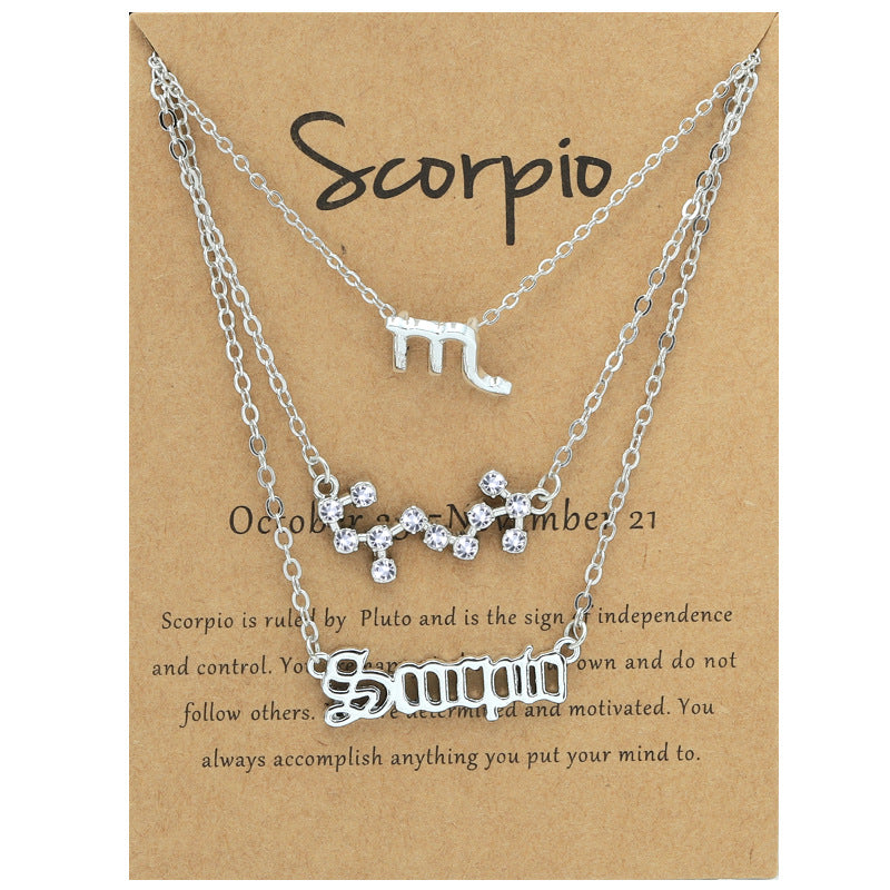 Zodiac Necklace Set with Diamond Accents