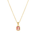 18K Gold-Plated Birthstone Crystal Necklace