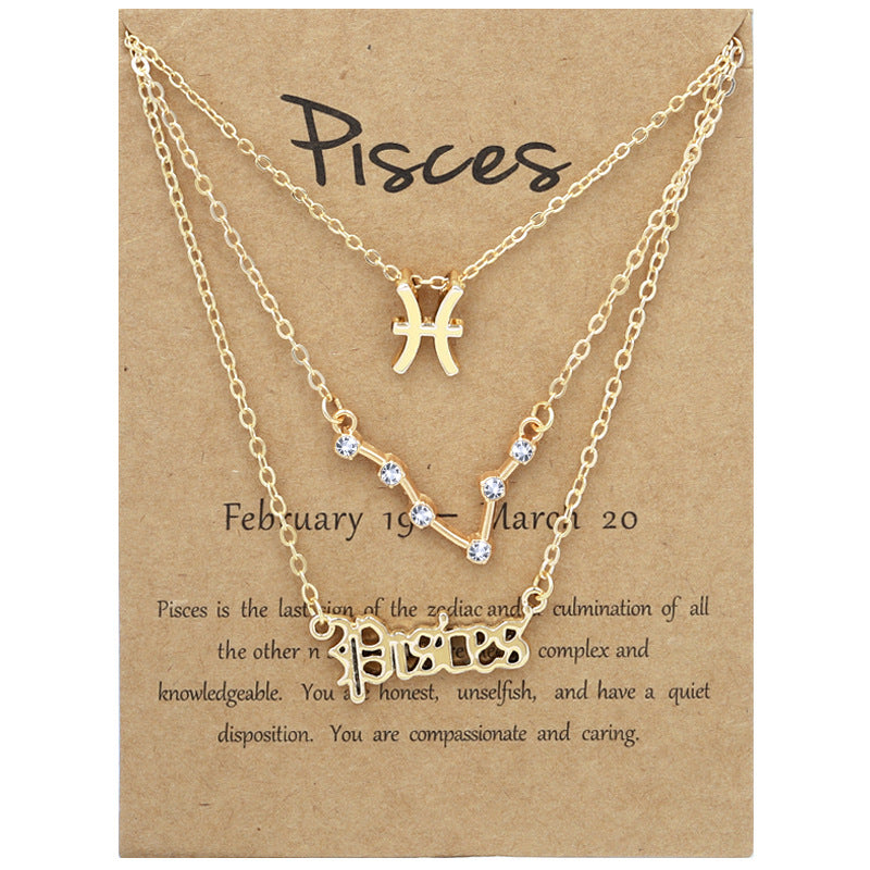 Zodiac Necklace Set with Diamond Accents