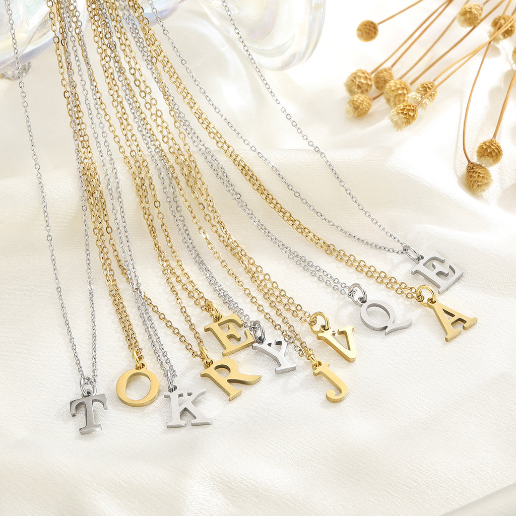 Gold & Silver-Plated Alphabet Necklace