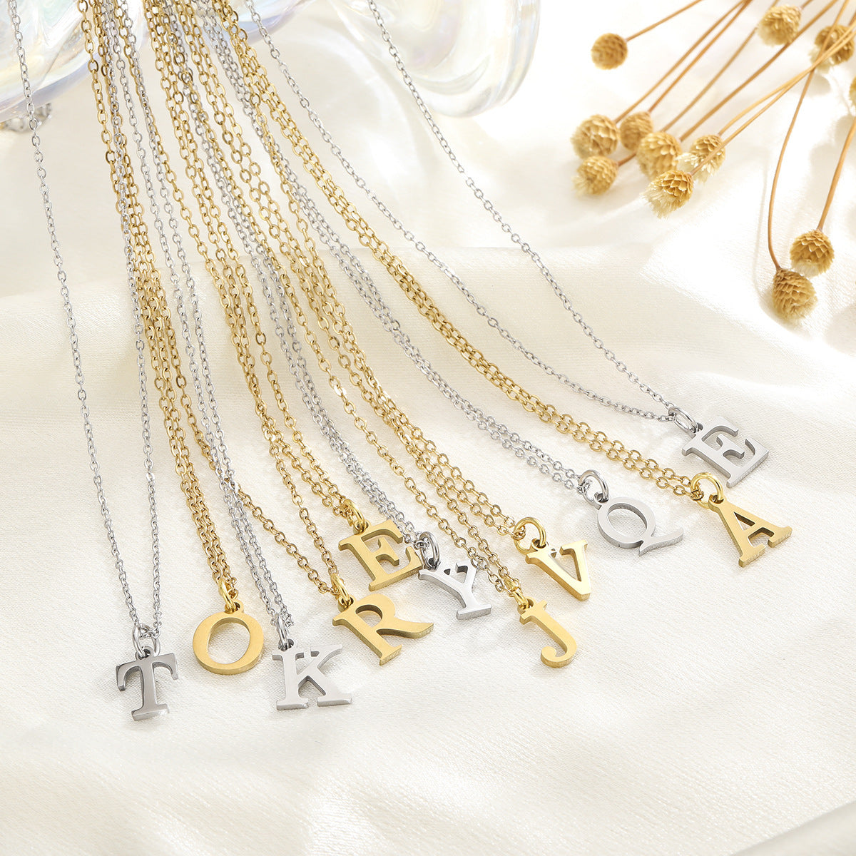 Gold & Silver-Plated Alphabet Necklace