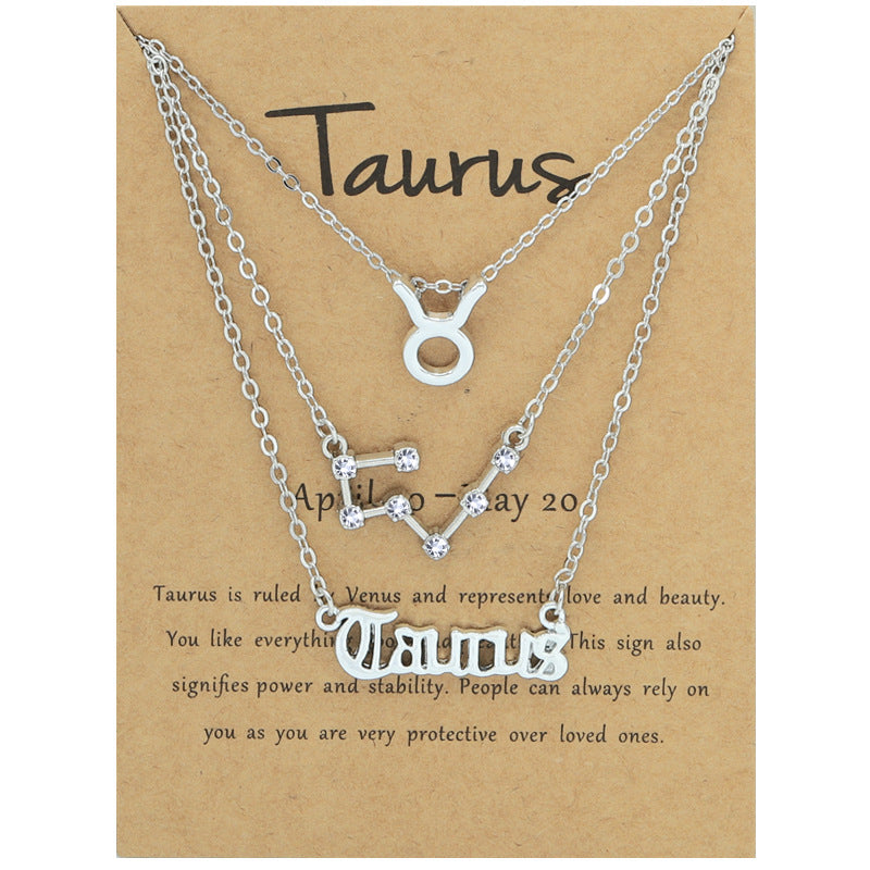 Zodiac Necklace Set with Diamond Accents