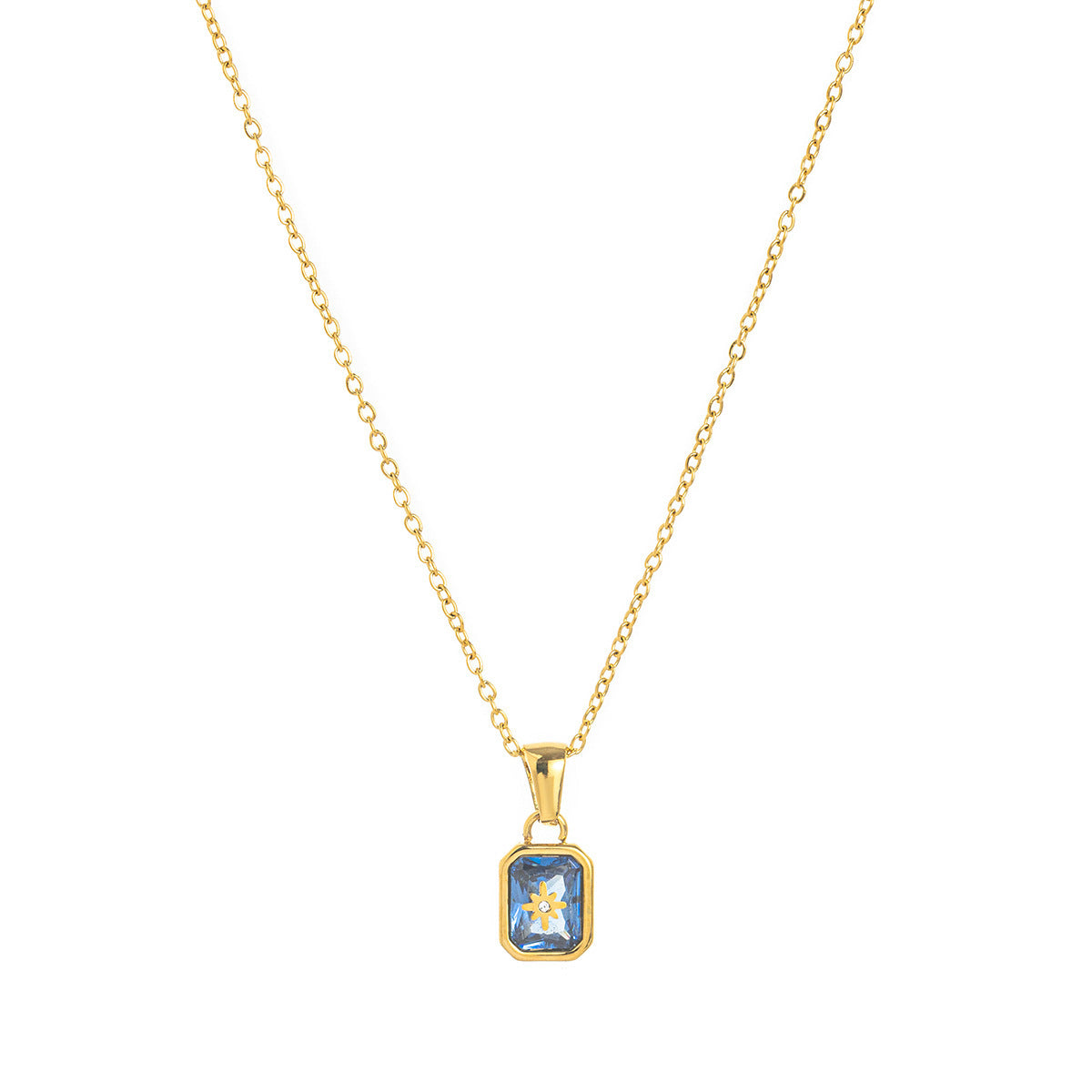 18K Gold-Plated Birthstone Crystal Necklace