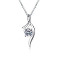 Classic Moissanite Bow Pendant Necklace
