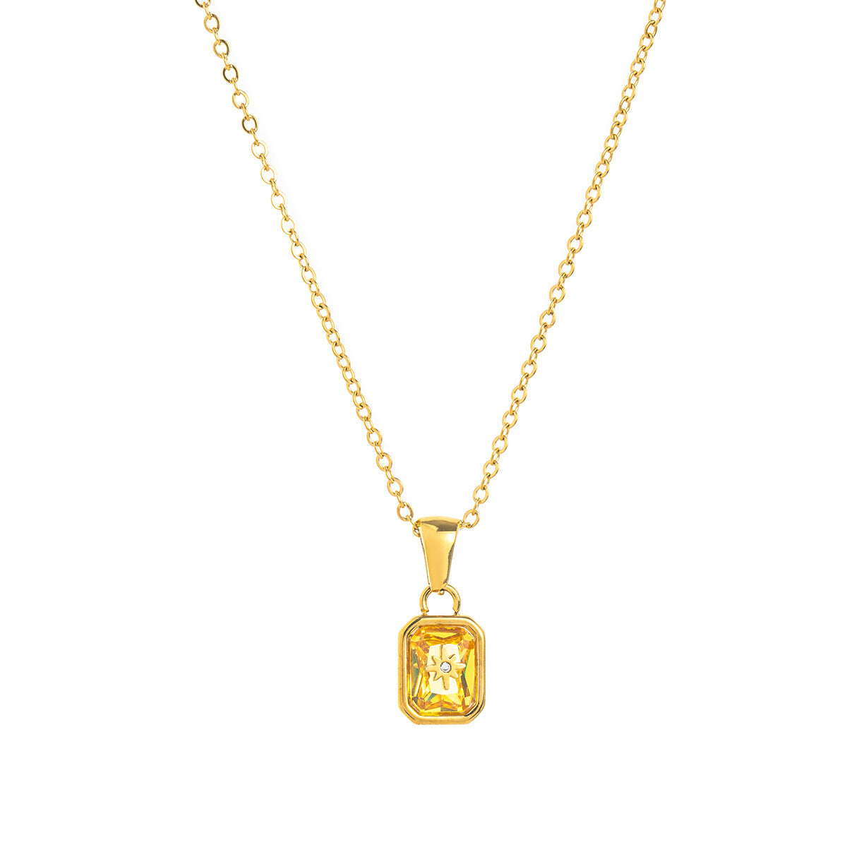 18K Gold-Plated Birthstone Crystal Necklace