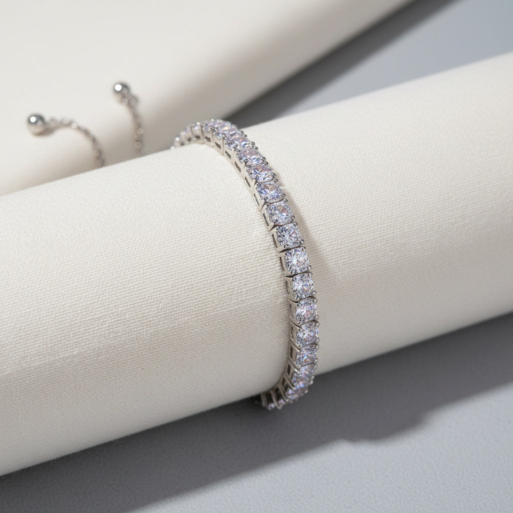 Adjustable Moissanite Tennis Bracelet - Sterling Silver