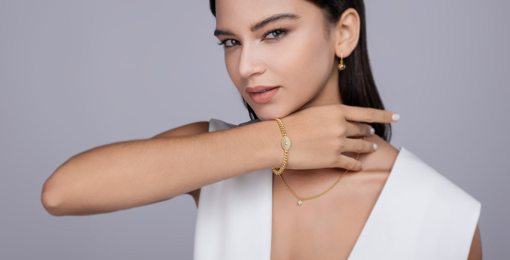 Gold-Plated Moissanite Bracelet (0.1 Carat)