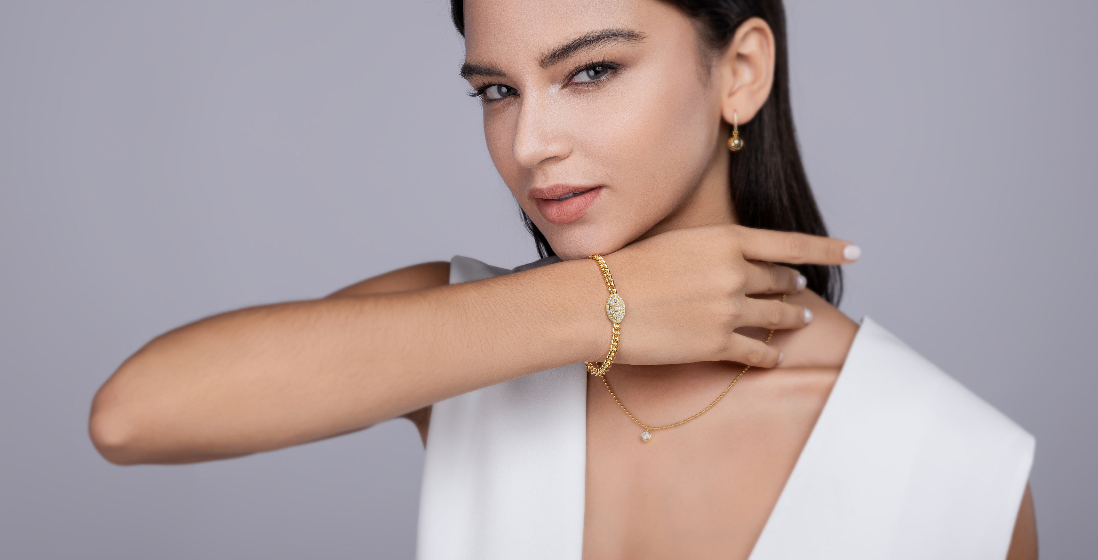 Gold-Plated Moissanite Bracelet (0.1 Carat)