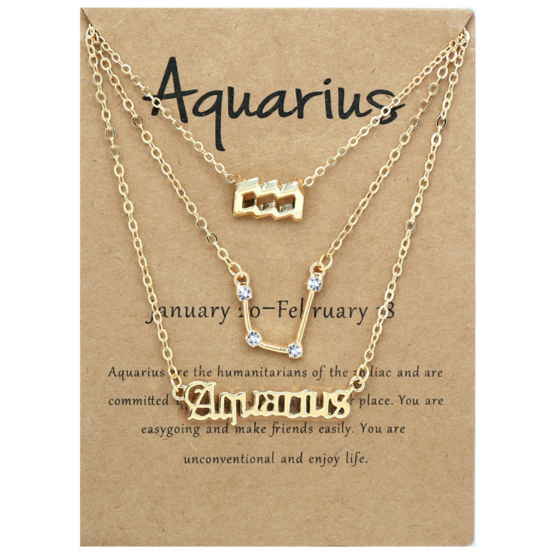 Zodiac Necklace Set with Diamond Accents