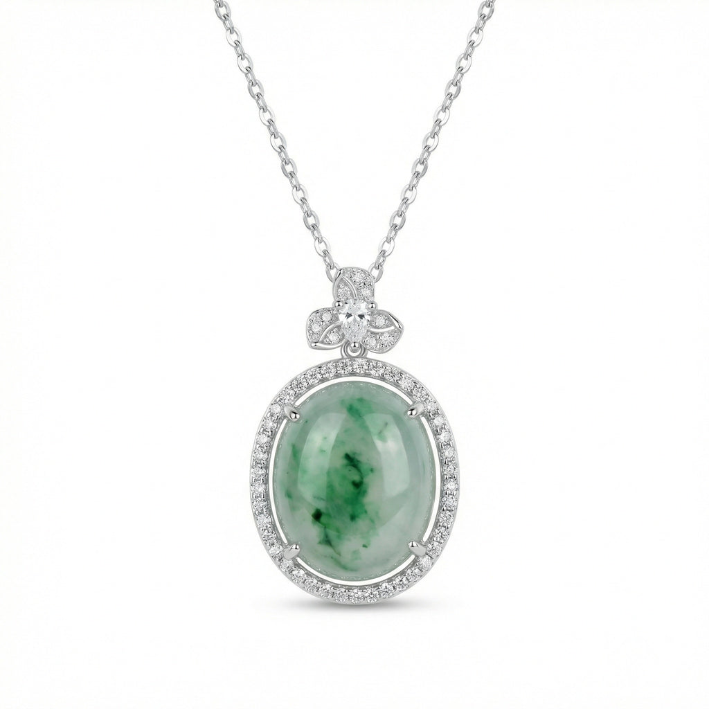 Green Jadeite CZ Pendant