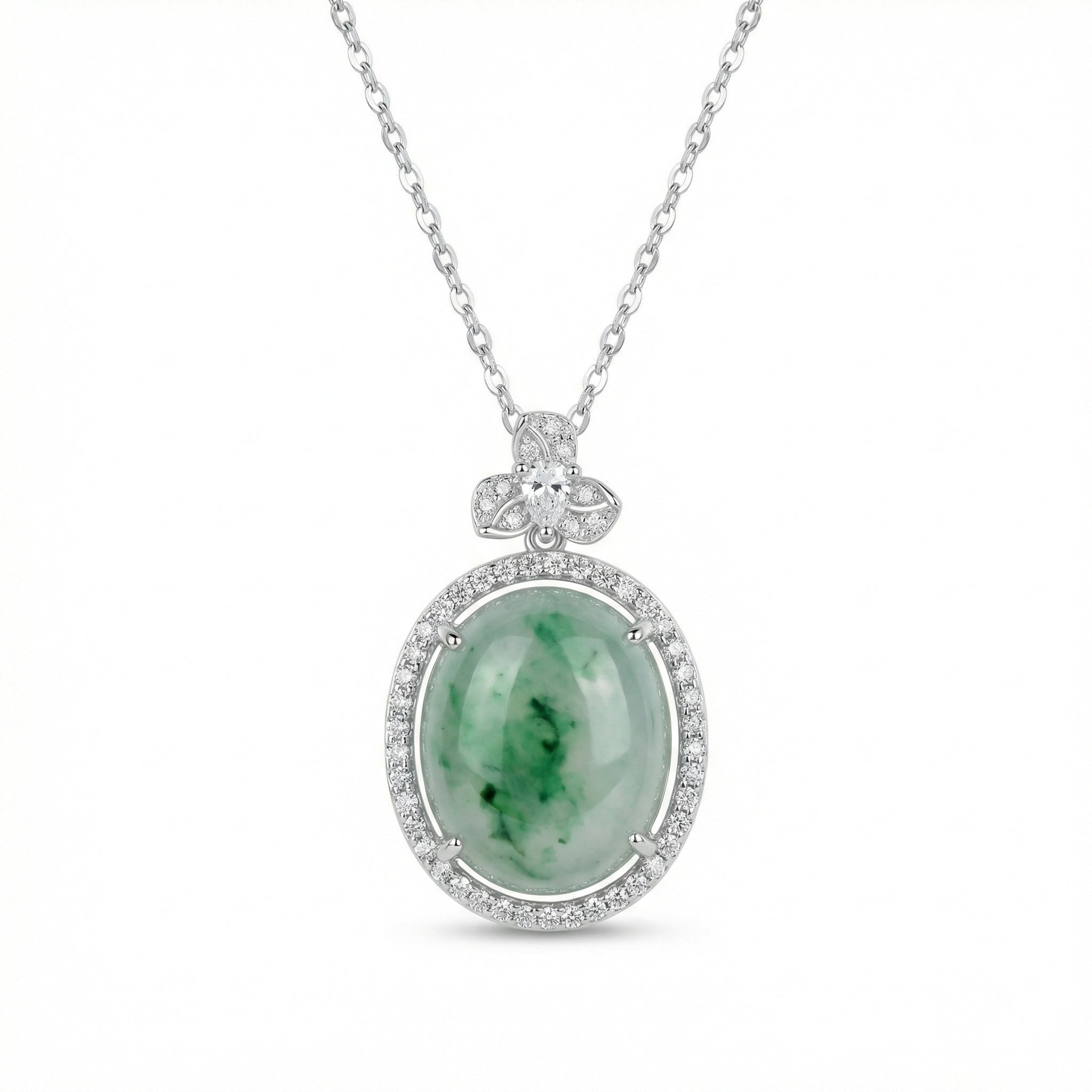 Green Jadeite CZ Pendant