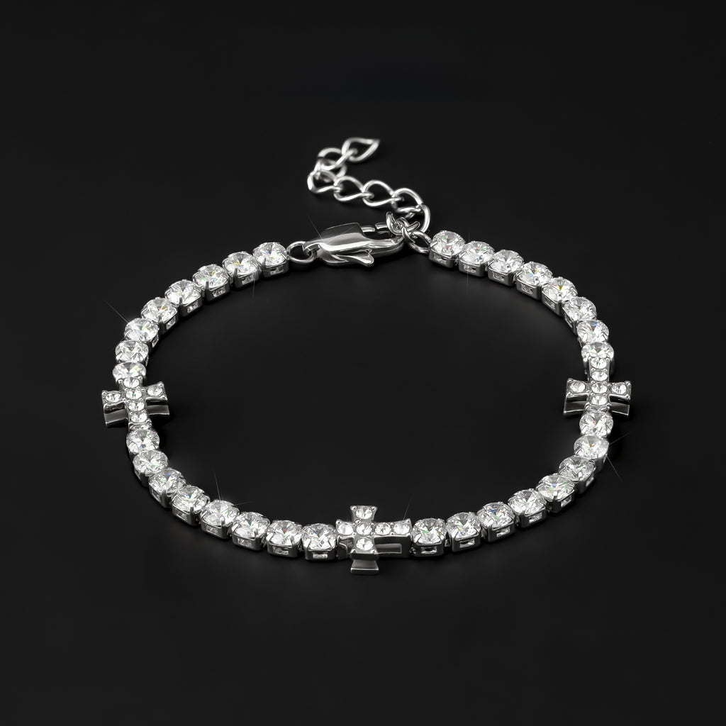 Cross Tennis Bracelet