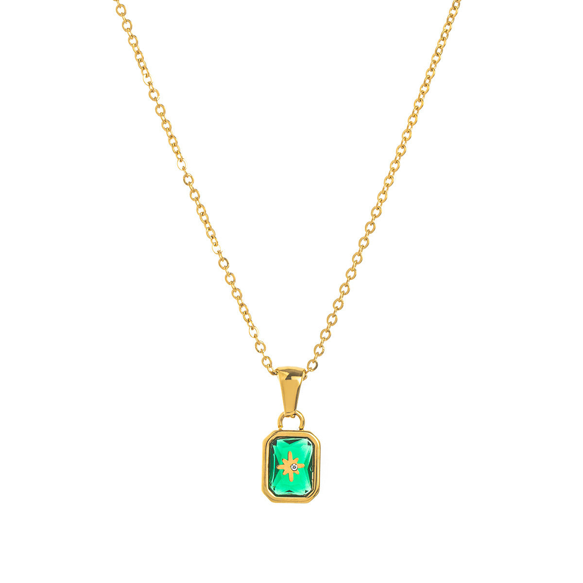 18K Gold-Plated Birthstone Crystal Necklace