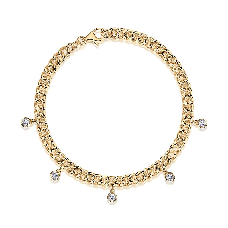 Gold-Plated Moissanite Bracelet