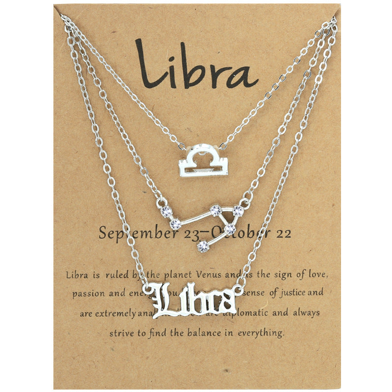 Zodiac Necklace Set with Diamond Accents