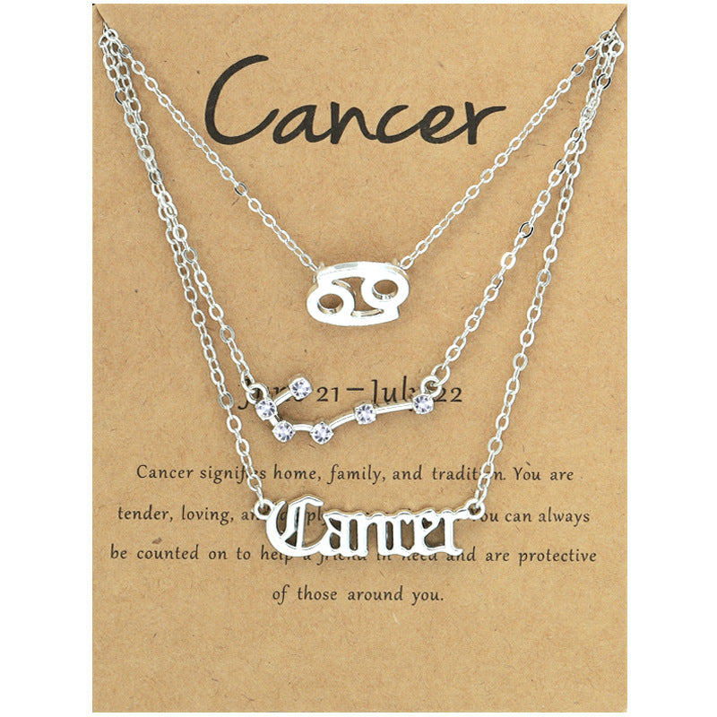 Zodiac Necklace Set with Diamond Accents