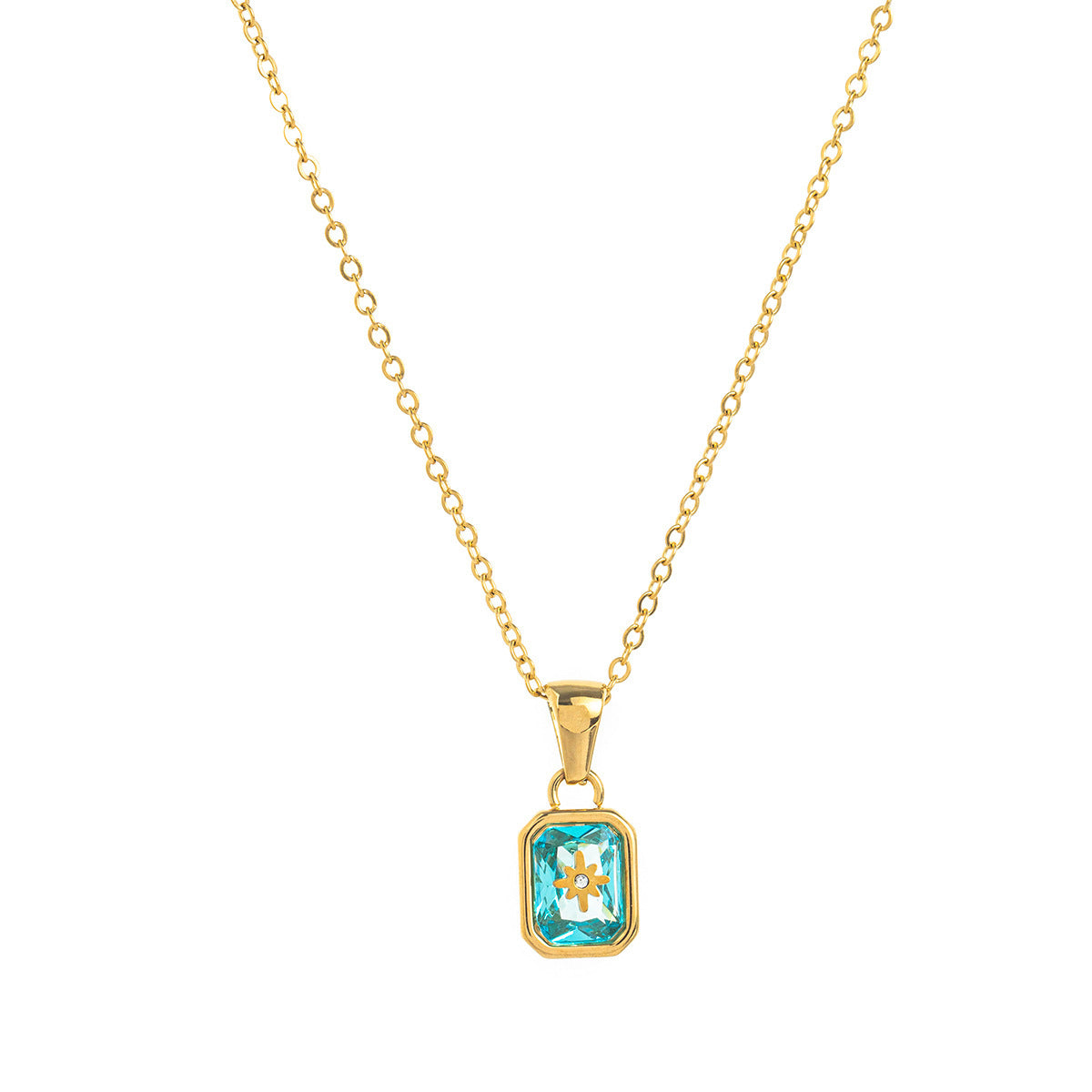 18K Gold-Plated Birthstone Crystal Necklace