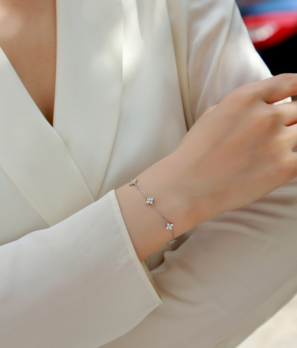 Silver Bracelet Electroplated with Platinum