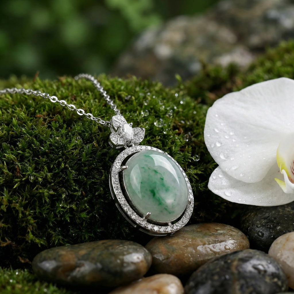 Green Jadeite CZ Pendant