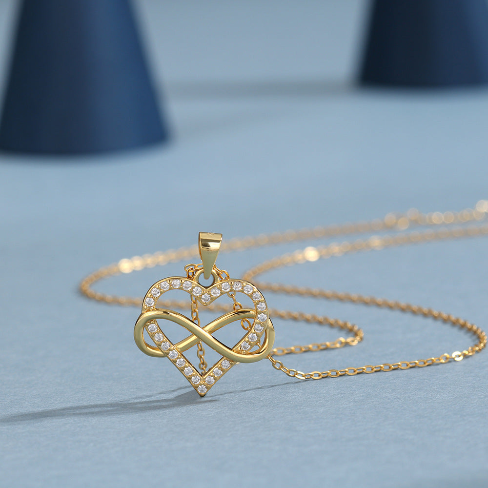 Heart & Infinity Titanium Steel Necklace