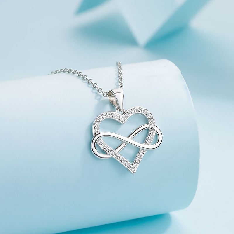Heart & Infinity Titanium Steel Necklace