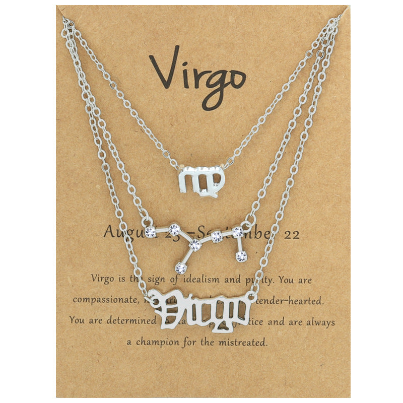 Zodiac Necklace Set with Diamond Accents