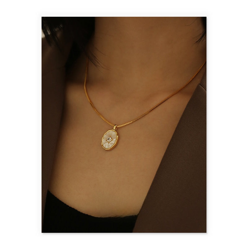Mother-of-Pearl Gold Plated Necklace