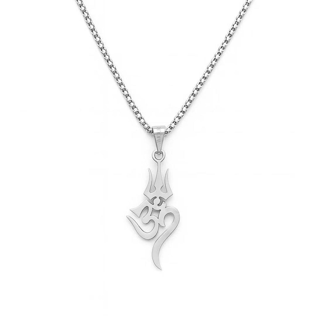 Trishul Om Symbol Titanium Steel Necklace