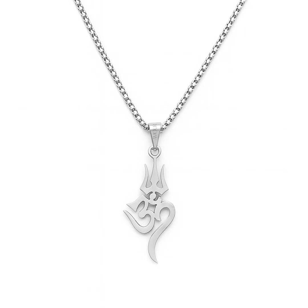 Trishul Om Symbol Titanium Steel Necklace