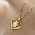 Heart-Shaped Zircon Clavicle Necklace