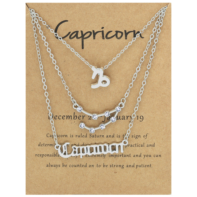 Zodiac Necklace Set with Diamond Accents