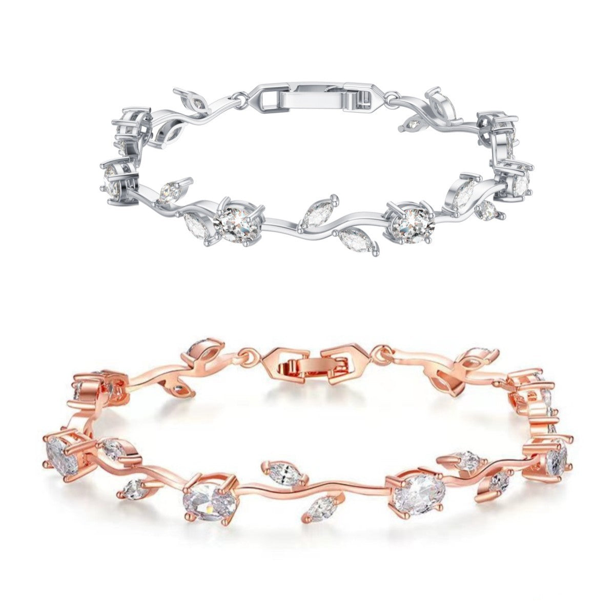 Zircon Leaf Branch Bracelet