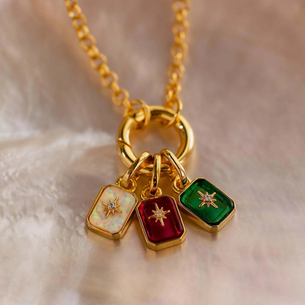 18K Gold-Plated Birthstone Crystal Necklace