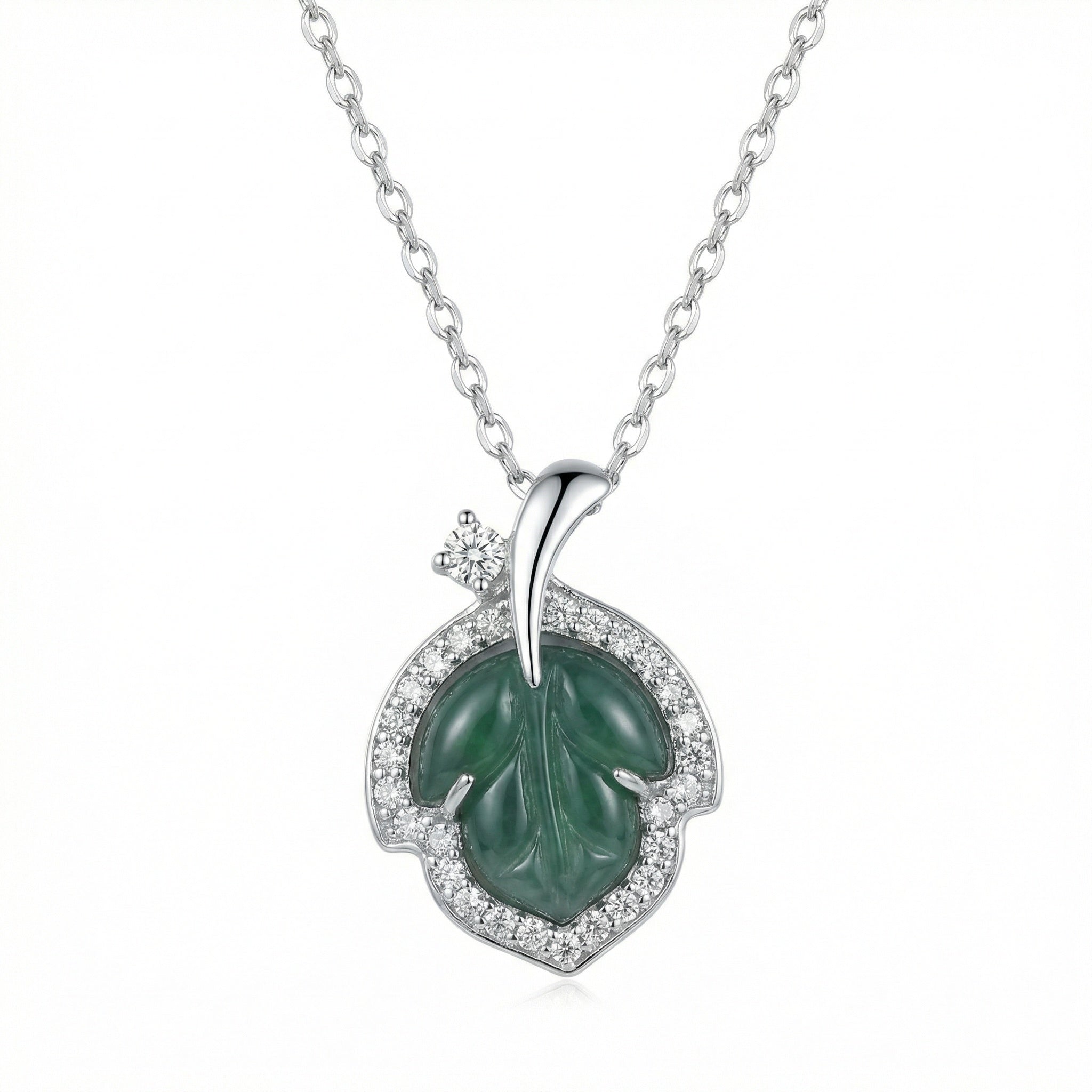 Elegant Green Leaf Necklace
