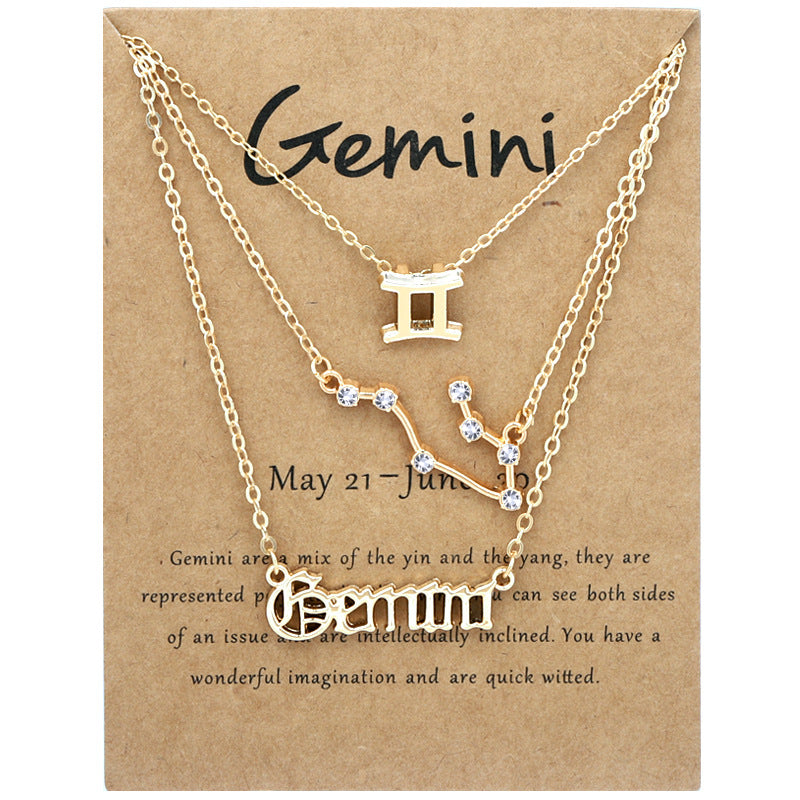 Zodiac Necklace Set with Diamond Accents
