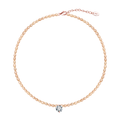 Rose-Tone Pearl Choker with Solitaire Pendant