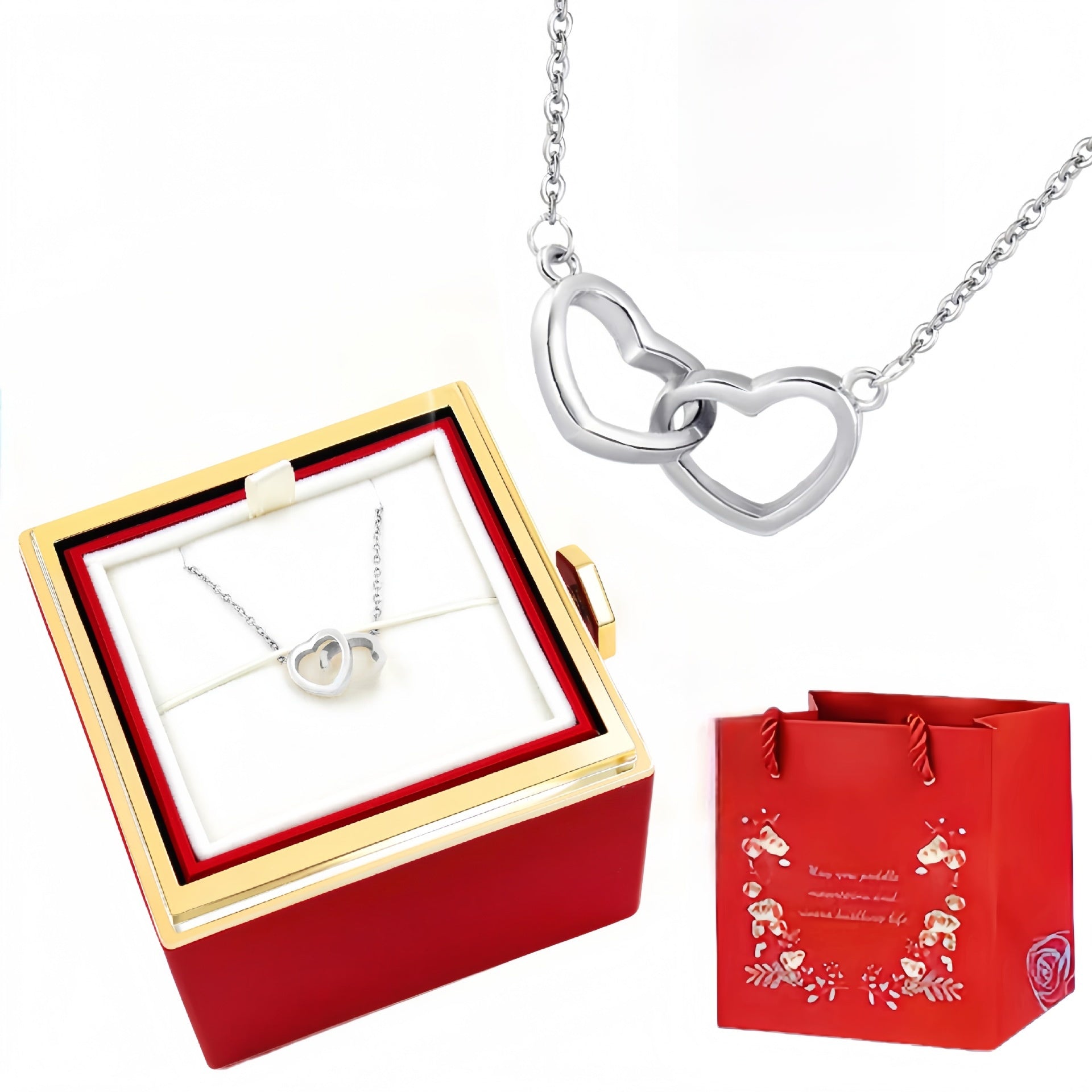 Double Heart Titanium Necklace