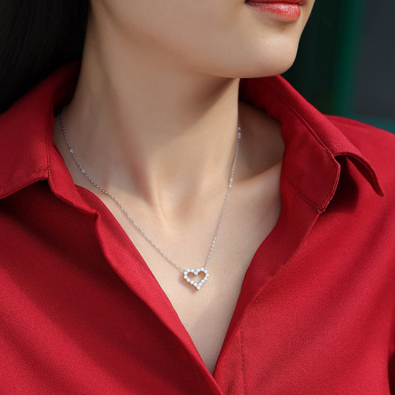 Moissanite Heart Pendant Necklace