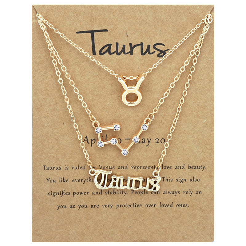 Zodiac Necklace Set with Diamond Accents