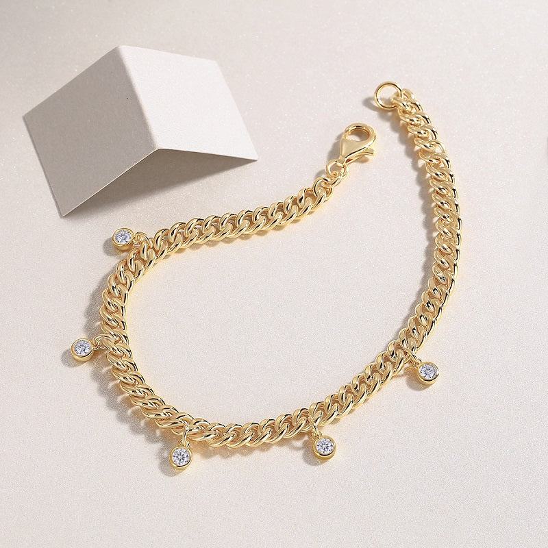 Gold-Plated Moissanite Bracelet