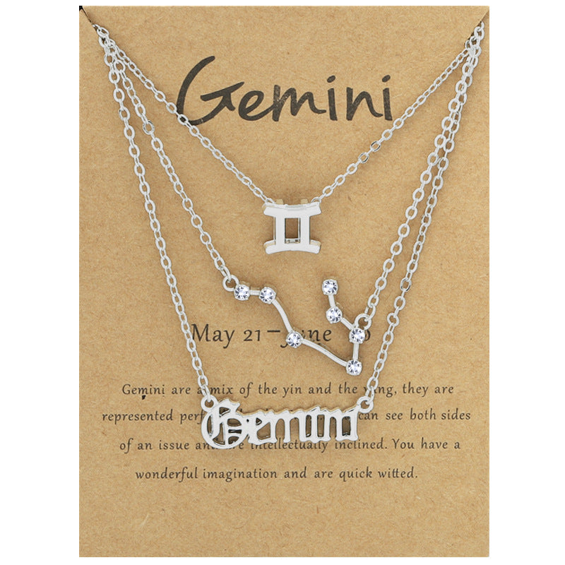 Zodiac Necklace Set with Diamond Accents